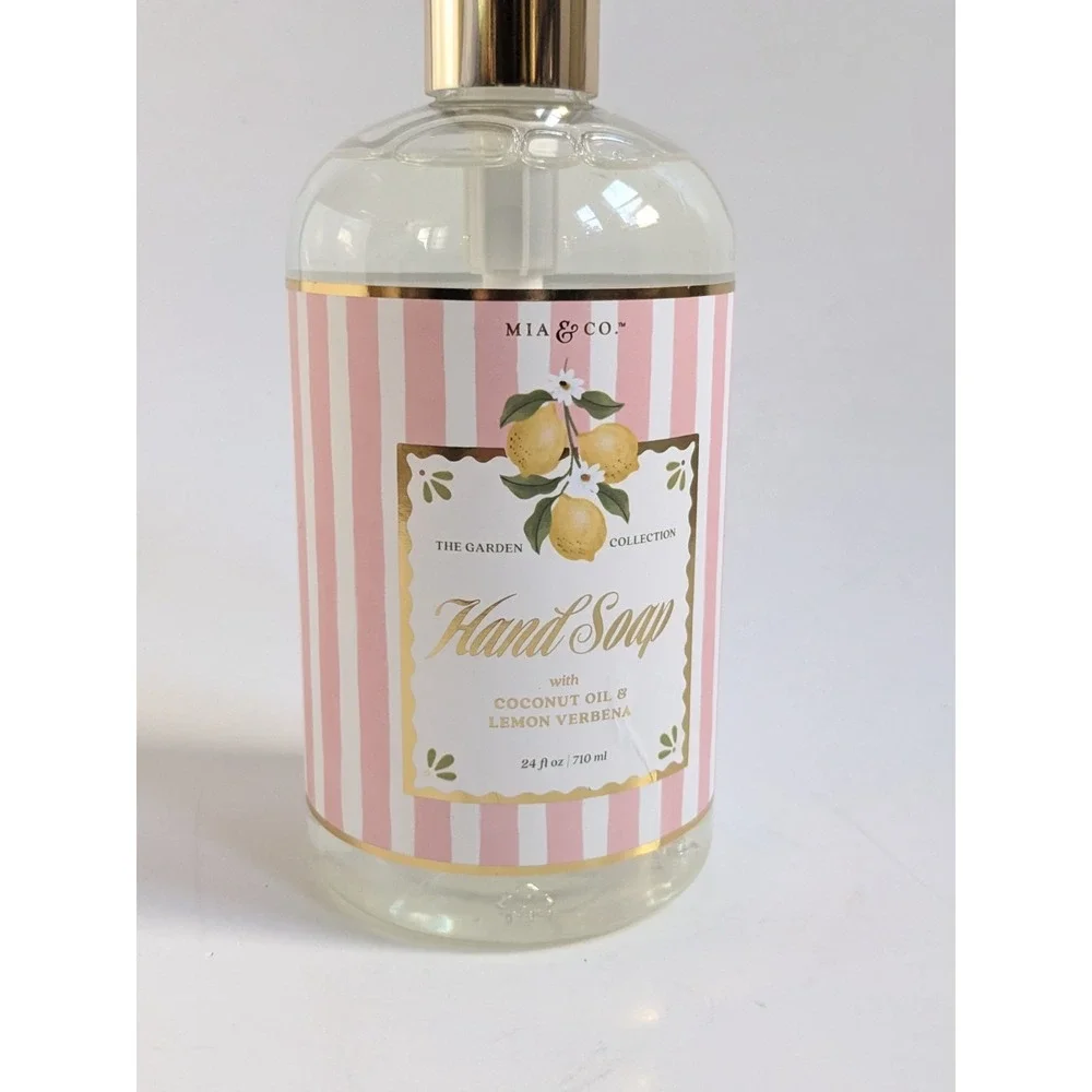 Mia & Co. Coconut Oil & Lemon Verbena Liquid Hand Soap 24 fl oz Pump Bottle NEW